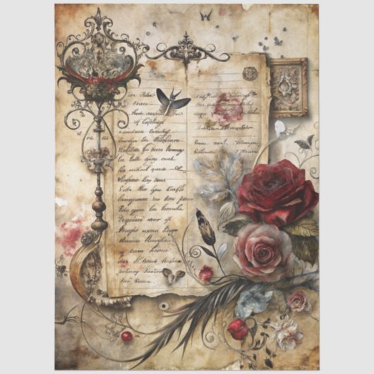 Gothic Junk Journal Serie Ontwerp 8 Tissuepapier (Voorkant)