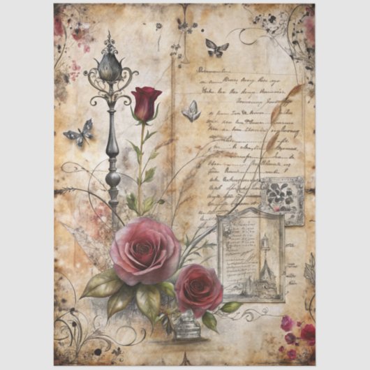 Gothic Junk Journal Series Design 3 Tissuepapier (Voorkant)