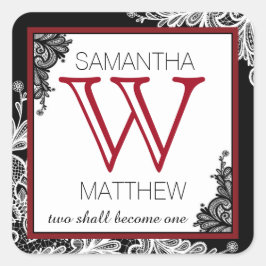 Gothic kant bruiloft cadeau label