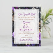 Gothic Kant, Rozen en zakhorloges Huwelijk Kaart (Staand voorkant)