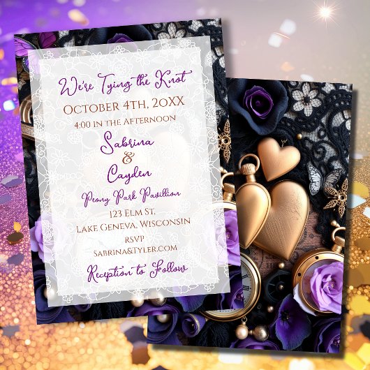 Gothic Kant, Rozen en zakhorloges Huwelijk Kaart