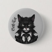 Gothic kat Gothic grunge Witchy Ronde Button 5,7 Cm (Voorkant)