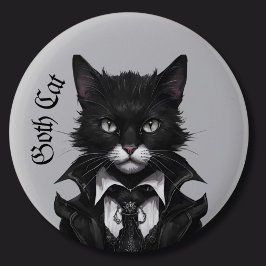 Gothic kat Gothic grunge Witchy Ronde Button 5,7 Cm