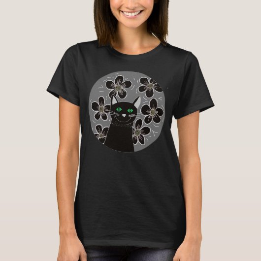 Gothic kattenbloemen t-shirt (Voorkant)