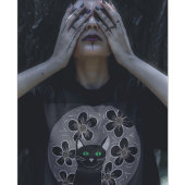 Gothic kattenbloemen t-shirt