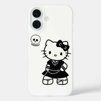 Gothic Kawaii Kitty – Emo Esthetiek iPhone / iPad 16 Hoesje