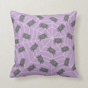 Gothic kawaii paarse spinneweb kussen