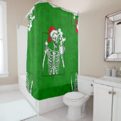 gothic kerst schedel koffie skelet douchegordijn (In situ)