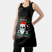 Gothic kerst Ugly Skull Rock met kerstcadeaus Schort (Insitu)