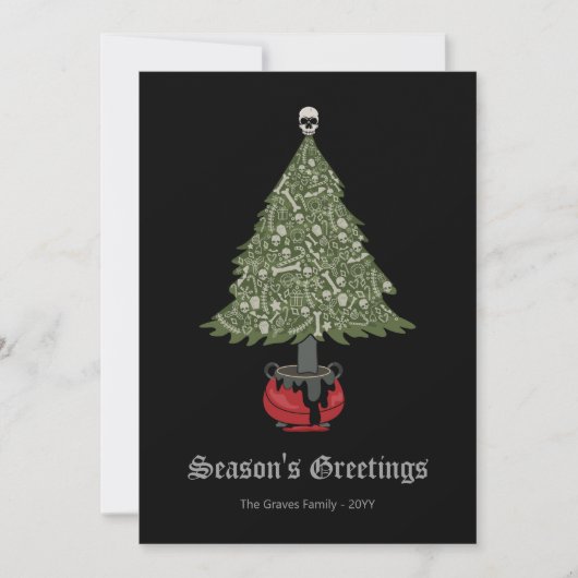 Gothic kerstboom Black Feestdagenkaart (Voorkant)