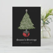 Gothic kerstboom Black Feestdagenkaart (Staand voorkant)