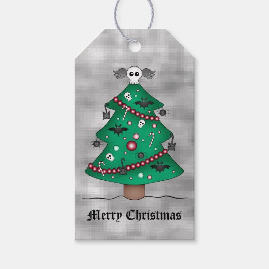 Gothic kerstboom cadeaulabel (Voorkant)