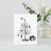 Gothic kerstboom feestdagenkaart (Staand voorkant)