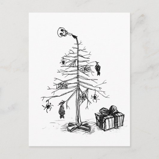 Gothic kerstboom feestdagenkaart (Voorkant)