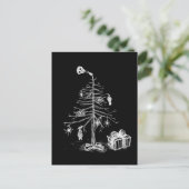 Gothic kerstboom feestdagenkaart (Staand voorkant)