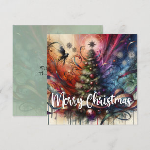 Gothic kerstboom feestdagenkaart