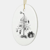Gothic kerstboom keramisch ornament (Links)