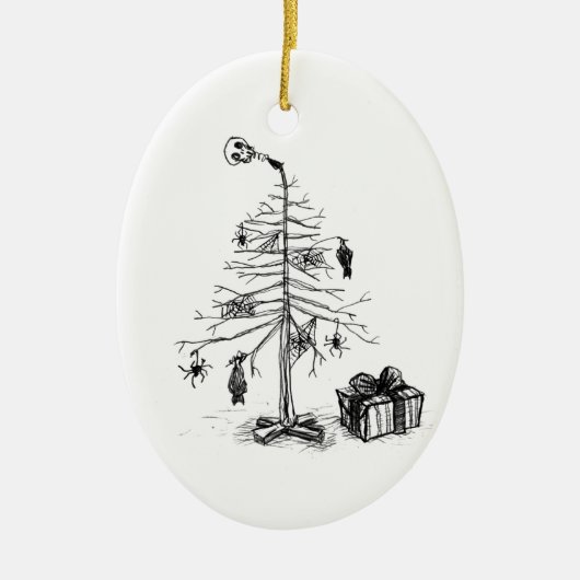 Gothic kerstboom keramisch ornament (Voorkant)