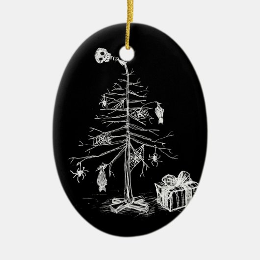 Gothic kerstboom keramisch ornament (Voorkant)