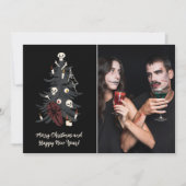 Gothic kerstboom One-foto Feestdagenkaart (Voorkant)