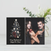 Gothic kerstboom One-foto Feestdagenkaart (Staand voorkant)