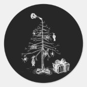 Gothic kerstboom ronde sticker (Voorkant)