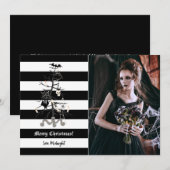 Gothic kerstboomstripes feestdagenkaart (Voorkant / Achterkant)