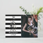 Gothic kerstboomstripes feestdagenkaart (Staand voorkant)