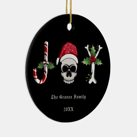 Gothic kerstJOY Skull Keramisch Ornament (Rechts)