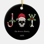 Gothic kerstJOY Skull Keramisch Ornament (Voorkant)