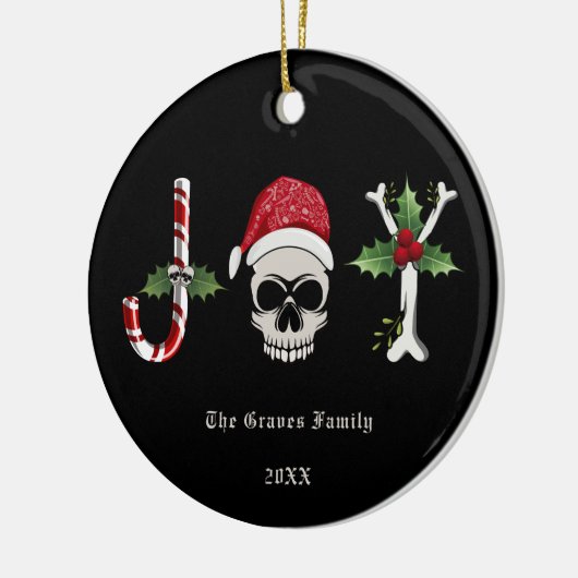 Gothic kerstJOY Skull Keramisch Ornament (Links)
