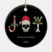 Gothic kerstJOY Skull Keramisch Ornament (Achterkant)