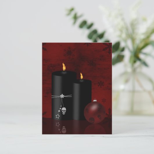Gothic Kerstkaarles Ornament Feestdagenkaart (Staand voorkant)