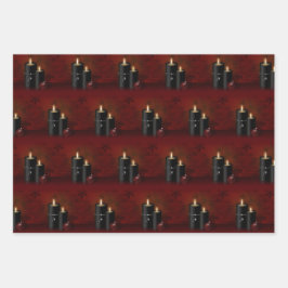 Gothic Kerstkaarles Ornament Inpakpapier Vel