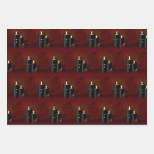 Gothic Kerstkaarles Ornament Inpakpapier Vel (Voorkant)