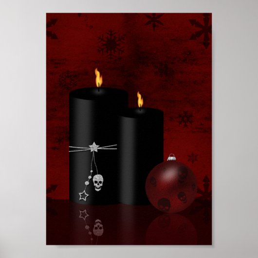 Gothic Kerstkaarles Ornament Poster (Voorkant)