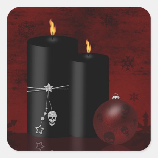 Gothic Kerstkaarles Ornament Vierkante Sticker (Voorkant)