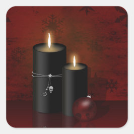 Gothic Kerstkaarles Ornament Vierkante Sticker