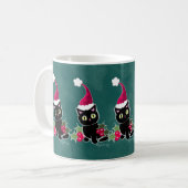 Gothic Kerstkat Green Koffiemok (Voorkant links)