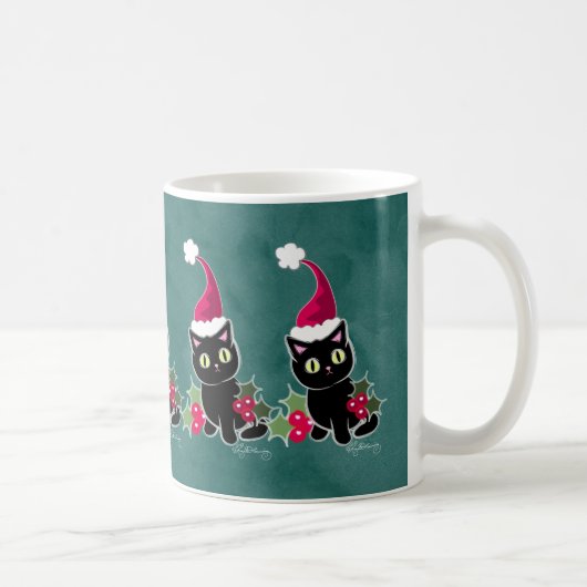 Gothic Kerstkat Green Koffiemok (Rechts)
