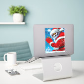 Gothic Kerstkerstkerstkerstkerstman Skeleton Monst Sticker (Laptop op bureau)