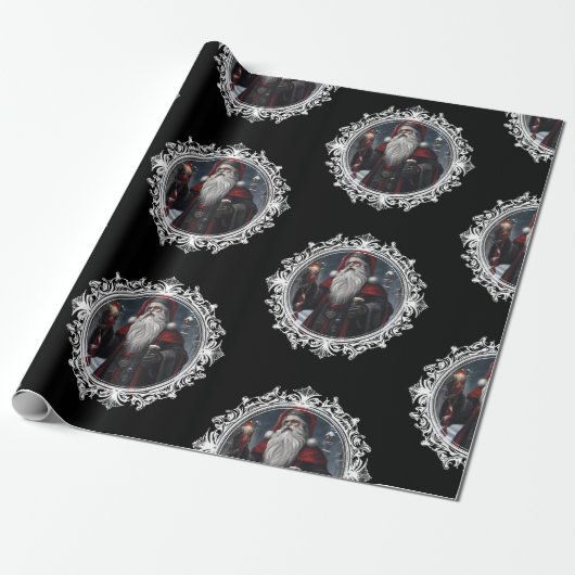 Gothic Kerstmis Cadeaupapier (Uitgerold)