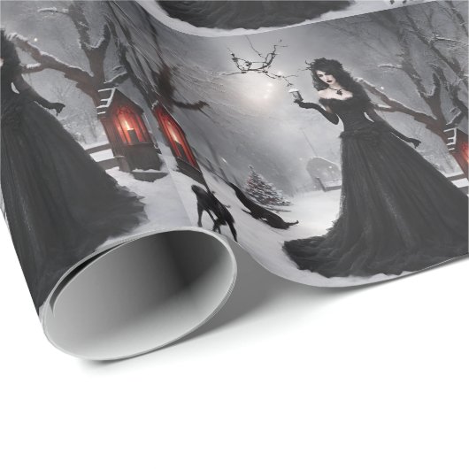 Gothic Kerstmis Cadeaupapier (Rol Hoek)
