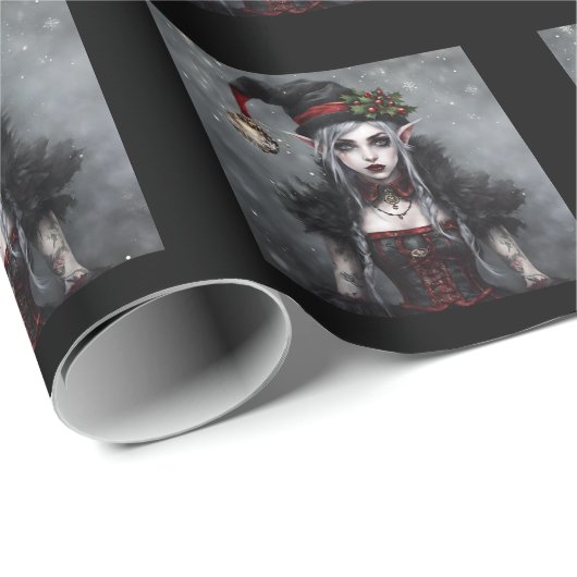 Gothic Kerstmis Cadeaupapier (Rol Hoek)