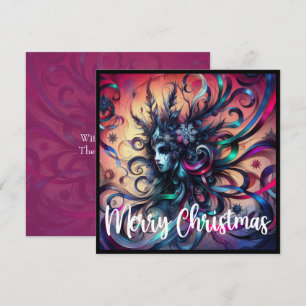 Gothic Kerstmis Donkere Goth Lintjes IJskristallen Feestdagenkaart