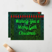 Gothic Kerstmis en nieuwjaarskaart Notitiekaartje (Voorkant / Achterkant in situ)