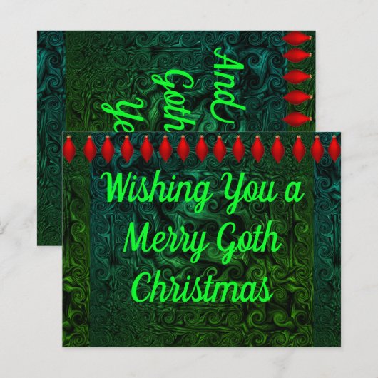 Gothic Kerstmis en nieuwjaarskaart Notitiekaartje (Voorkant / Achterkant)