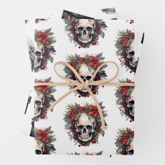 Gothic Kerstmis Inpakpapier Vel (In situ)