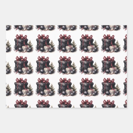 Gothic Kerstmis Inpakpapier Vel (Voorkant)