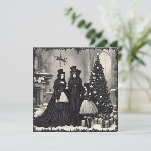 Gothic Kerstmis Kaart (Staand voorkant)